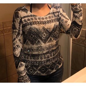 Long Sleeve Pattern Top